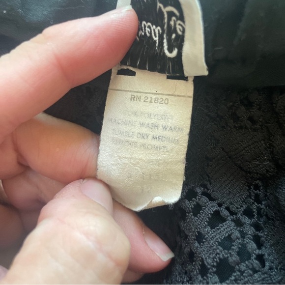 Fred Lief Dallas Vintage Maxi Skirt Black Lace Long Size 12 Bohemian Peasant - Picture 5 of 8